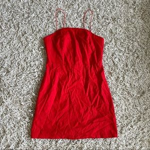 Urban outfitters red mini linen dress